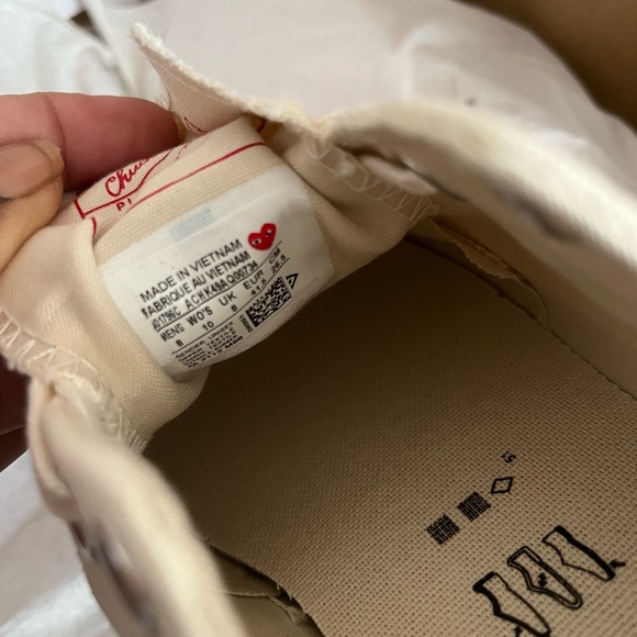 Comme Des Garcons Play Converse Limited edition chuck low 70 M8 W10 - Picture 12 of 12